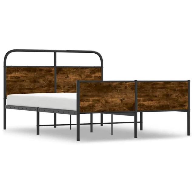 Berkfield Home Elegant Bed Frame without Mattress 120x200 cm Sonoma Oak Engineer in Brown - Size: Small Double - image 1