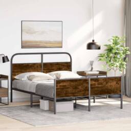 Berkfield Home Elegant Bed Frame without Mattress 120x200 cm Sonoma Oak Engineer in Brown - Size: Small Double - thumbnail 2