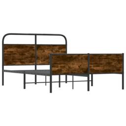 Berkfield Home Elegant Bed Frame without Mattress 120x200 cm Sonoma Oak Engineer in Brown - Size: Small Double - thumbnail 4
