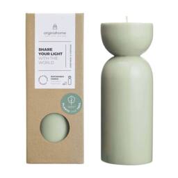 Originalhome Unscented Cotton Candle, 88 Hour Burn Time, 20cm in Light Green - thumbnail 2