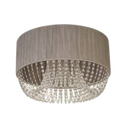 Lighting Collection Luxury Drum‑Shade with Crystal Cascades in Grey - thumbnail 3