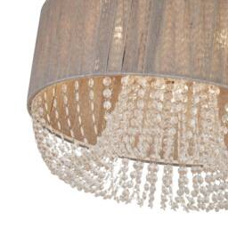 Lighting Collection Luxury Drum‑Shade with Crystal Cascades in Grey - thumbnail 4