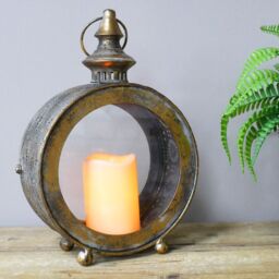 Gifts Direct 2 U Moroccan Style Round Lantern in Metallic Gold - thumbnail 2