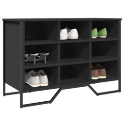 Berkfield Home Shoe Cabinet Black 90x38x61.5 cm Engineered Wood - thumbnail 1