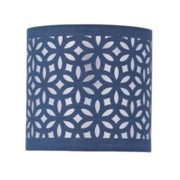 First Choice Lighting Set of 2 Buck - Clear Glass Table Lamps with Navy Blue Cut Out Shade - thumbnail 6