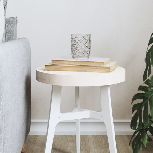 Berkfield Home Table Top Round White Ø30x3 cm Solid Wood Pine - Size: 30x3 cm - image 1