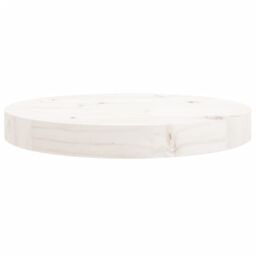 Berkfield Home Table Top Round White Ã˜30x3 cm Solid Wood Pine - Size: 30x3 cm - thumbnail 4