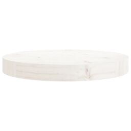Berkfield Home Table Top Round White Ã˜30x3 cm Solid Wood Pine - Size: 30x3 cm - thumbnail 3