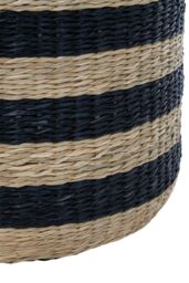 Orsina Stripe Seagrass Pouffe, Comfortable footrest seagrass pouffe, Easy to move woven stool, Versatile stool in Natural - thumbnail 5