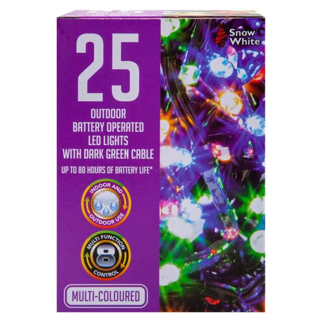 VFM e-Store Christmas Multicolour String Lights 25 Bulbs 2m 50cm Lead X 1 - image 1