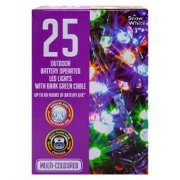 VFM e-Store Christmas Multicolour String Lights 25 Bulbs 2m 50cm Lead X 1
