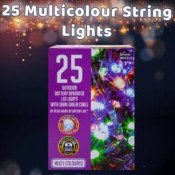 VFM e-Store Christmas Multicolour String Lights 25 Bulbs 2m 50cm Lead X 1 - thumbnail 3