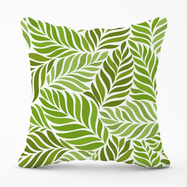 Warren Reed - Designer Green Leaf Pattern Outdoor Cushion - Size: 45 cm x 45 cm - image 1
