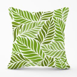 Warren Reed - Designer Green Leaf Pattern Outdoor Cushion - Size: 45 cm x 45 cm - thumbnail 1
