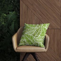 Warren Reed - Designer Green Leaf Pattern Outdoor Cushion - Size: 45 cm x 45 cm - thumbnail 2