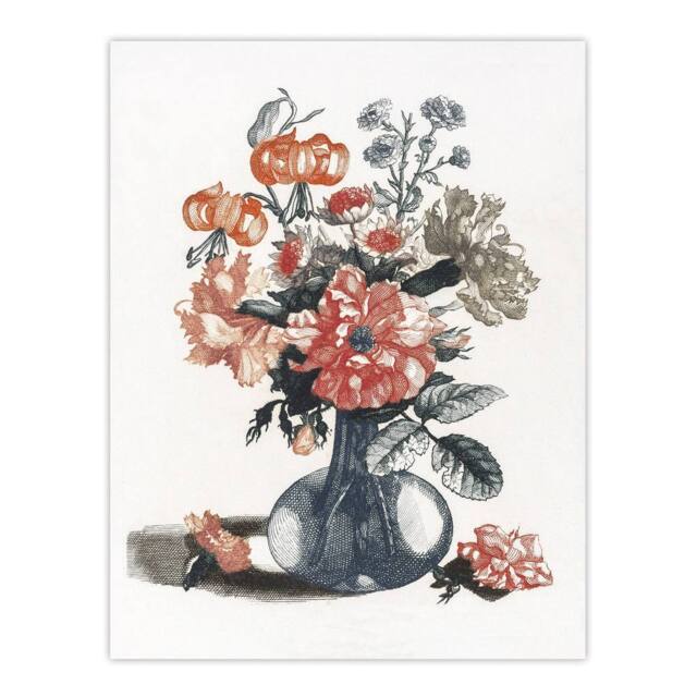 "Artery8 Flower Bouquet in a Vase Still Life Teyler Wall Art Poster Print in White - Size: W18"" x H24""" - image 1