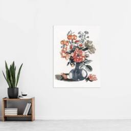 "Artery8 Flower Bouquet in a Vase Still Life Teyler Wall Art Poster Print in White - Size: W18"" x H24""" - thumbnail 4