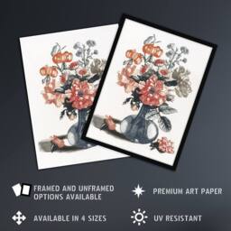 "Artery8 Flower Bouquet in a Vase Still Life Teyler Wall Art Poster Print in White - Size: W18"" x H24""" - thumbnail 2