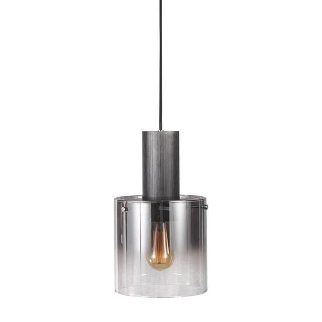 Netlighting Modern Hanging Pendant Black Smoky 1 Light with Glass Shade E27 - image 1