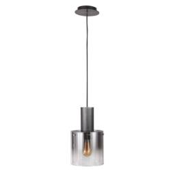 Netlighting Modern Hanging Pendant Black Smoky 1 Light with Glass Shade E27 - thumbnail 2