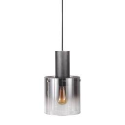 Netlighting Modern Hanging Pendant Black Smoky 1 Light with Glass Shade E27 - thumbnail 1