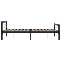Berkfield Home Bed Frame Black & White Metal 180x200 cm Super King - thumbnail 4