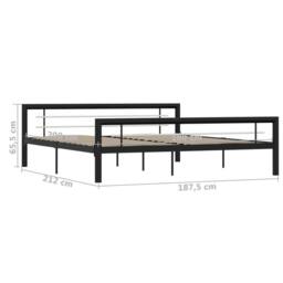 Berkfield Home Bed Frame Black & White Metal 180x200 cm Super King - thumbnail 6