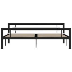 Berkfield Home Bed Frame Black & White Metal 180x200 cm Super King - thumbnail 3