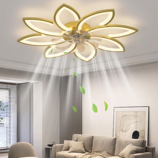 Garwarm 90cm 7 - Blade Reversable Dimmable LED Ceiling Fan in Yellow - image 1