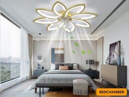 Garwarm 90cm 7 - Blade Reversable Dimmable LED Ceiling Fan in Yellow - thumbnail 7