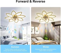 Garwarm 90cm 7 - Blade Reversable Dimmable LED Ceiling Fan in Yellow - thumbnail 5