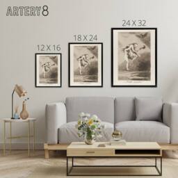 "Artery8 Spanish Teacher Witches Broom Francisco Goya Framed Canvas Wall Art in Grey - Size: W18"" x H24""" - thumbnail 4