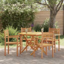 Berkfield Home Garden Stacking Chairs 4 pcs Brown 55.5 x 55.5 x 90 cm - thumbnail 2