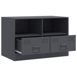 Berkfield Home TV Cabinet Anthracite 67x39x44 cm Steel in Dark Grey - Size: 67 x 39 x 44 cm - thumbnail 7