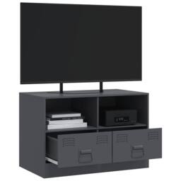 Berkfield Home TV Cabinet Anthracite 67x39x44 cm Steel in Dark Grey - Size: 67 x 39 x 44 cm - thumbnail 5