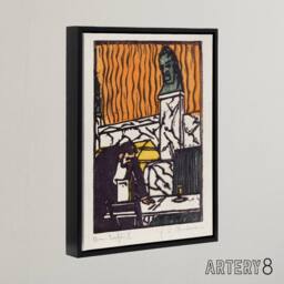 "Artery8 Head Waiter in Cafe Ernst Ludwig Kirchner Black Framed Canvas Wall Art - Size: W12"" x H16""" - thumbnail 2