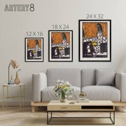 "Artery8 Head Waiter in Cafe Ernst Ludwig Kirchner Black Framed Canvas Wall Art - Size: W12"" x H16""" - thumbnail 4