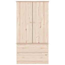 Berkfield Home Wardrobe ALTA 90x55x170 cm Solid Wood Pine in Brown - Size: 90 x 55 x 170 cm - thumbnail 4