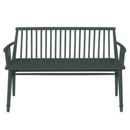 Statement Furniture Queensbury Bench with Back, Wooden Bench Seat in Bottle Green - thumbnail 3