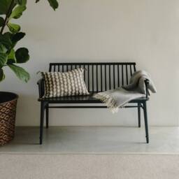 Statement Furniture Queensbury Bench with Back, Wooden Bench Seat in Bottle Green