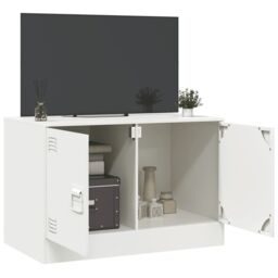 Berkfield Home TV Cabinet White 67x39x44 cm Steel - Size: 67 x 39 x 44 cm - thumbnail 4