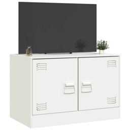 Berkfield Home TV Cabinet White 67x39x44 cm Steel - Size: 67 x 39 x 44 cm - thumbnail 5