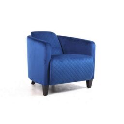 Minster Armchair - Velvet - L86 x W75 x H74 cm - Blue - Size: 1 Pack