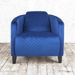 Minster Armchair - Velvet - L86 x W75 x H74 cm - Blue - Size: 1 Pack - thumbnail 3