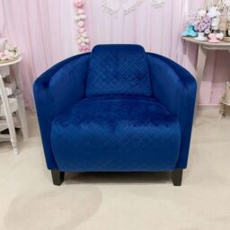 Minster Armchair - Velvet - L86 x W75 x H74 cm - Blue - Size: 1 Pack - thumbnail 2