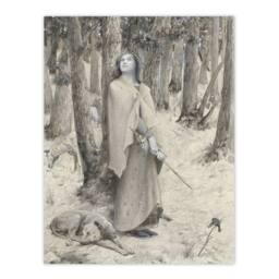 "Artery8 Luc Olivier Merson Joan of Arc Hearing the Voices Wall Art Print in Grey - Size: W12"" x H16""" - thumbnail 1