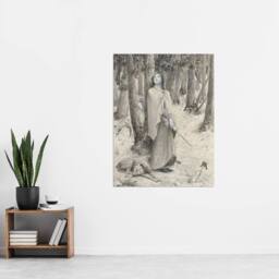 "Artery8 Luc Olivier Merson Joan of Arc Hearing the Voices Wall Art Print in Grey - Size: W12"" x H16""" - thumbnail 4