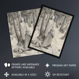 "Artery8 Luc Olivier Merson Joan of Arc Hearing the Voices Wall Art Print in Grey - Size: W12"" x H16""" - thumbnail 2