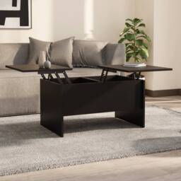 Berkfield Home Coffee Table Black 80x50x42.5 cm Engineered Wood - thumbnail 1