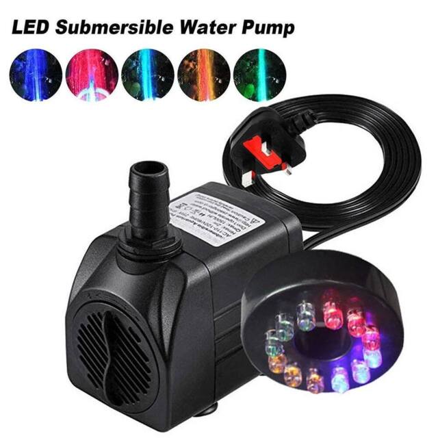 FLAVORA 800L/H LED Fountain Water Pump in Black - Size: 0.6m2 - image 1